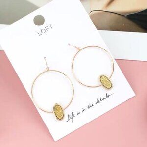 4/$25 LOFT Druzy Hoop Drop Earrings